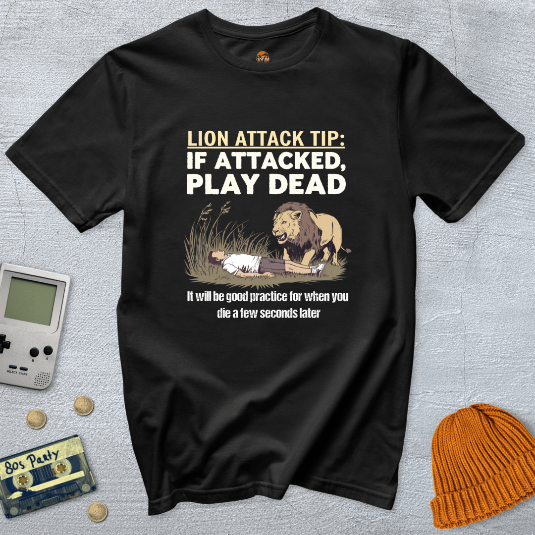 Printify T-Shirt Black / S Lion Attack - Shirt