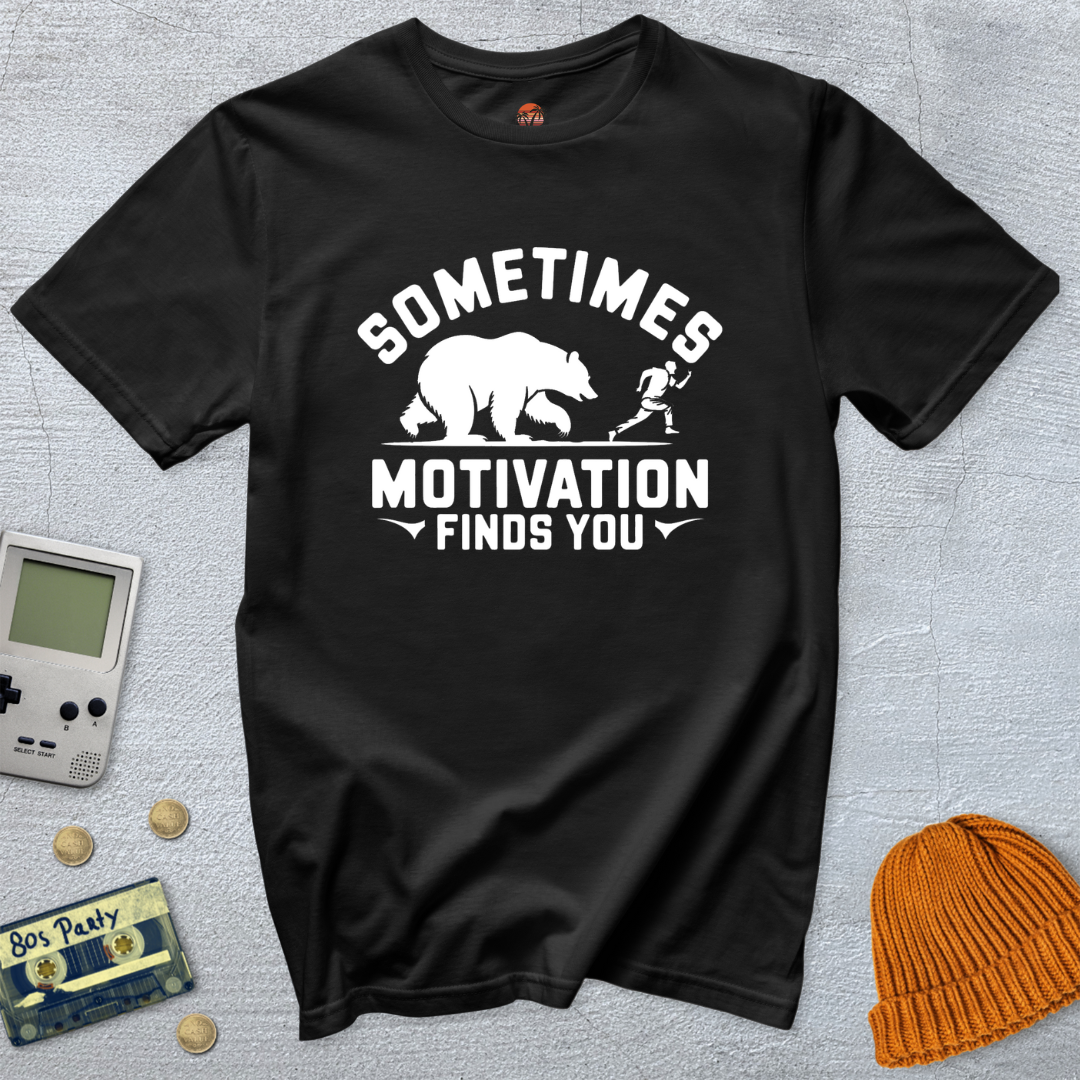 Printify T-Shirt Black / S Motivation Finds You - Shirt