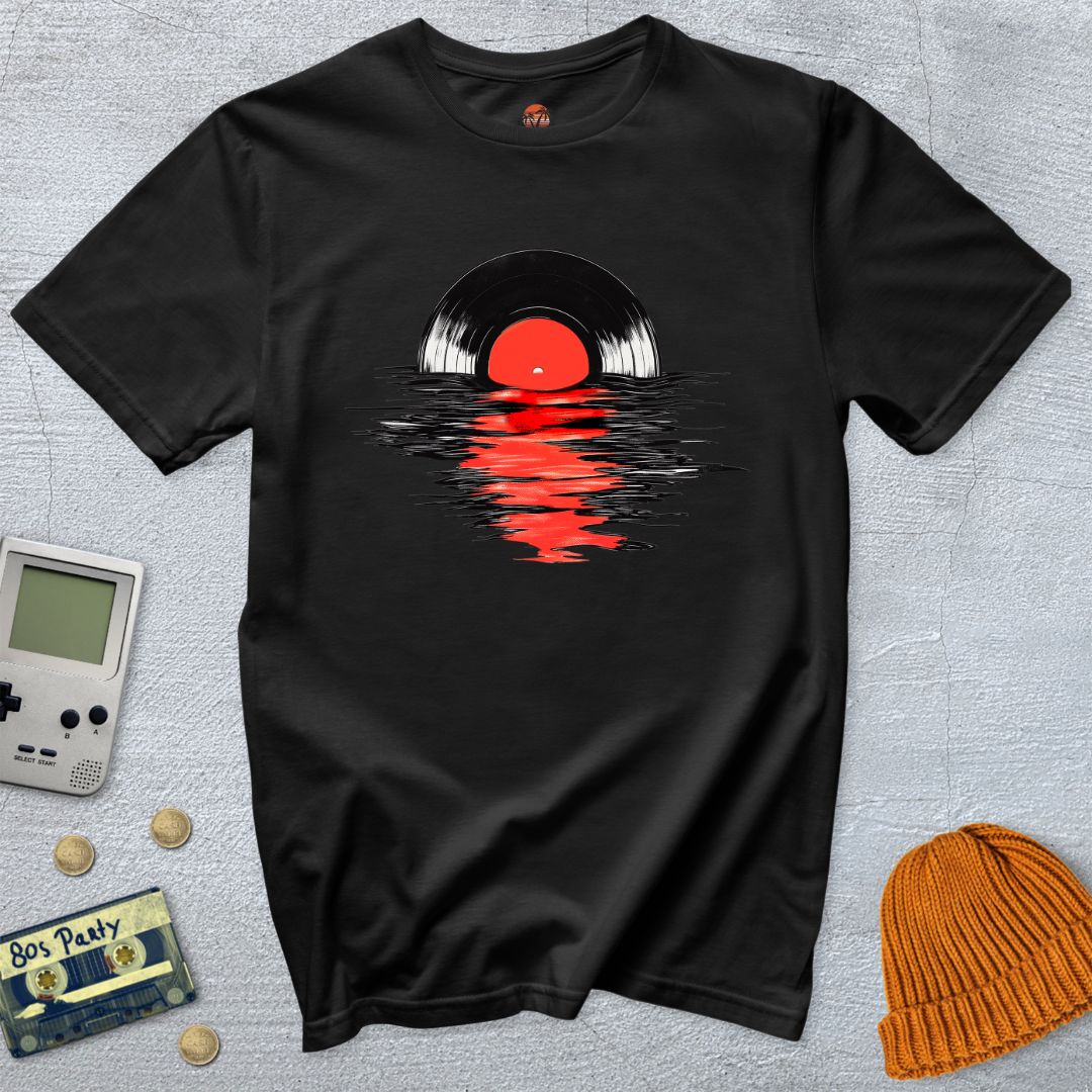 Printify T-Shirt Black / S Record Sunset - Shirt