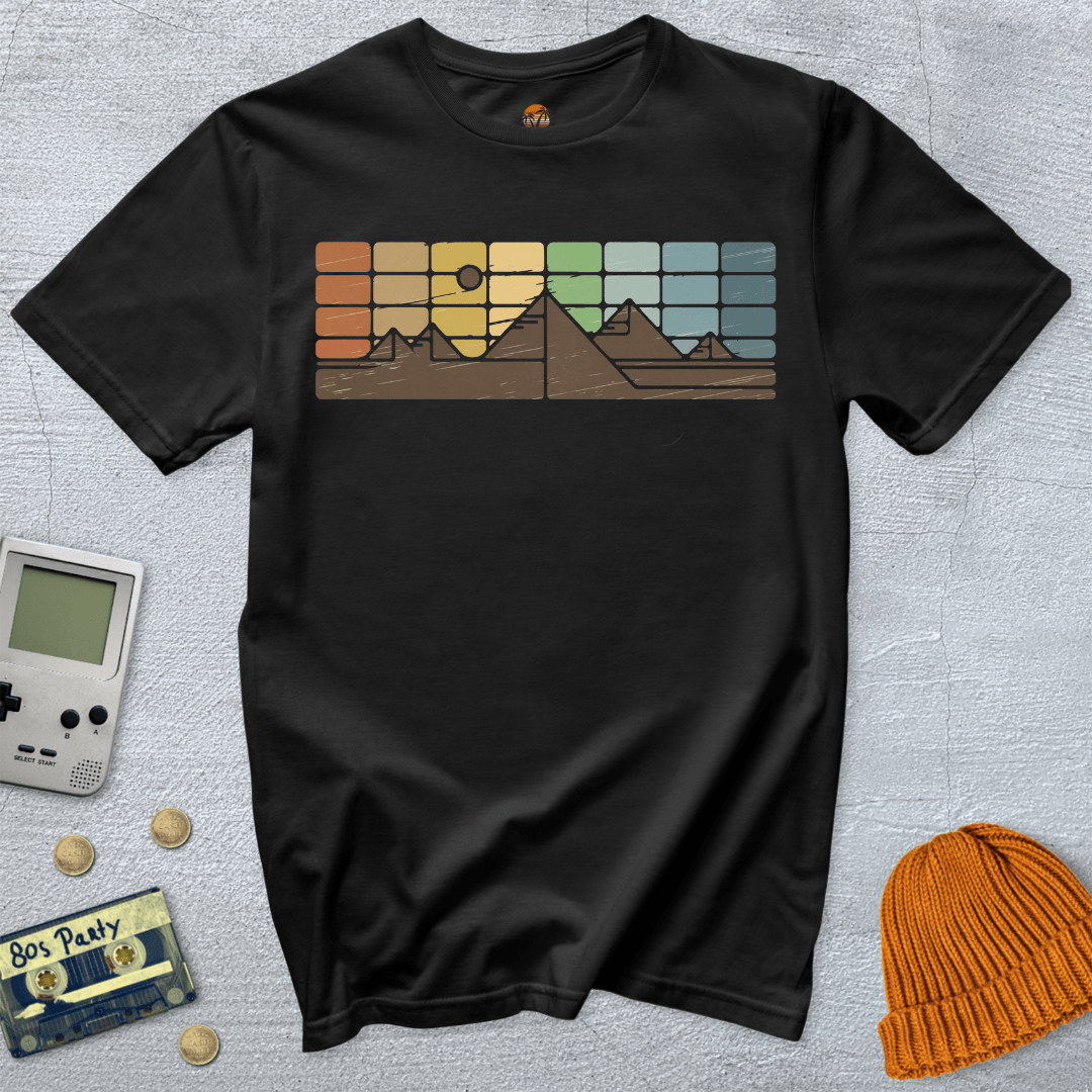 Printify T-Shirt Black / S Retro Mountain Horizon - Shirt