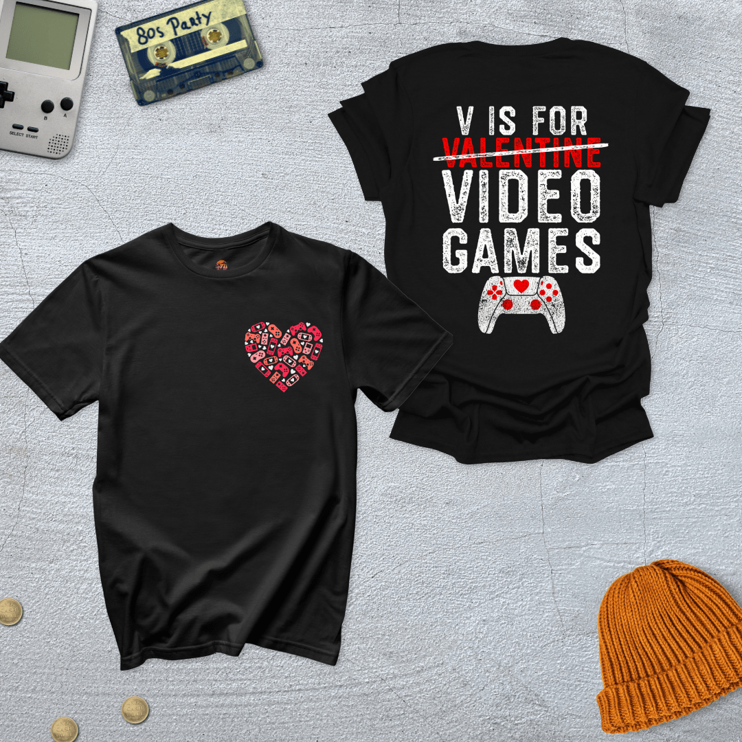 Printify T-Shirt Black / S V for Videogame - Shirt