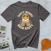 Printify T-Shirt Charcoal / S Don't Worry Beer Happy - Shirt