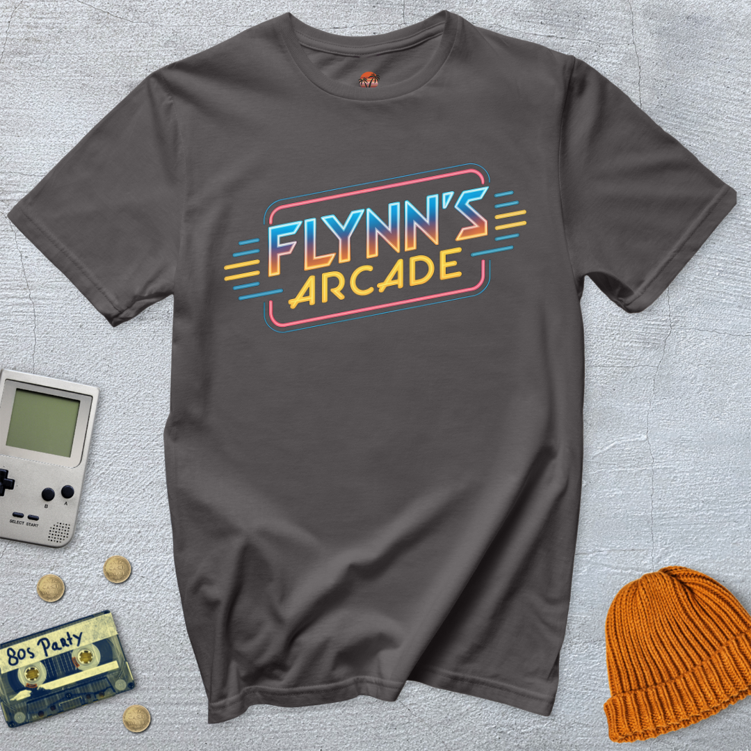 Printify T-Shirt Charcoal / S Flynn's Arcade - Shirt