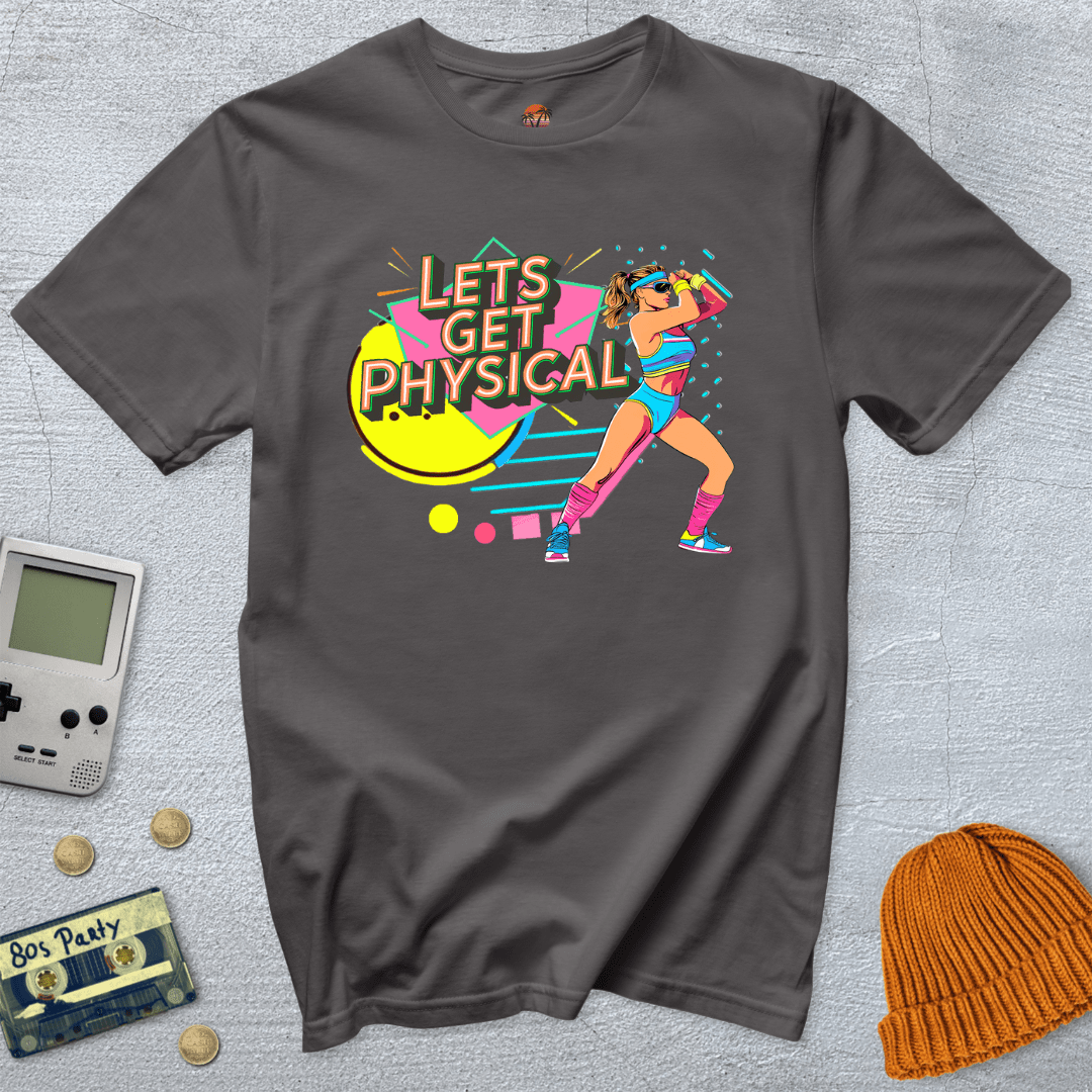 Printify T-Shirt Charcoal / S Lets Get Physical - Shirt