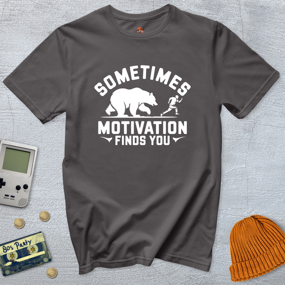 Printify T-Shirt Charcoal / S Motivation Finds You - Shirt