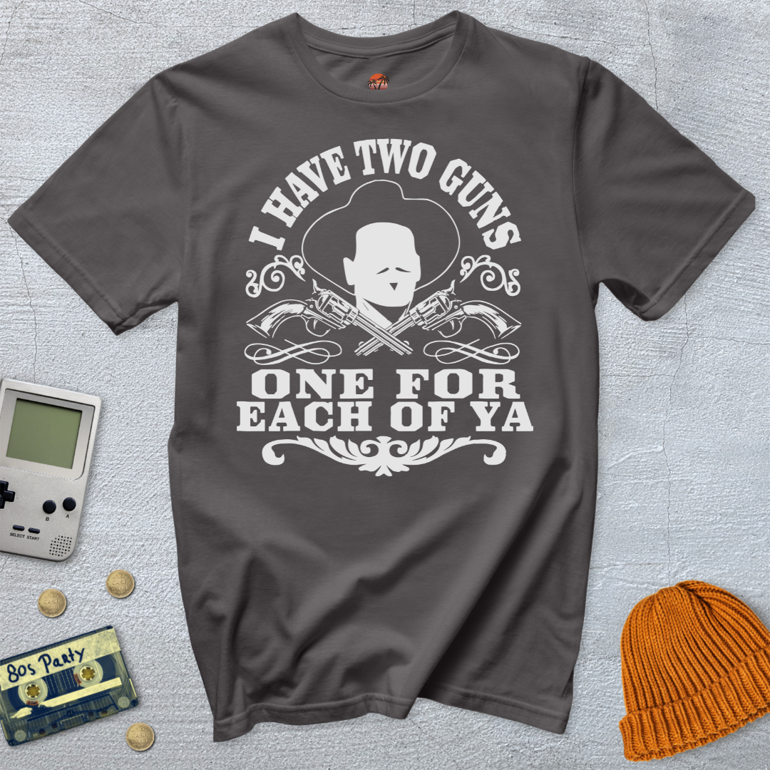 Printify T-Shirt Charcoal / S two guns - Shirt