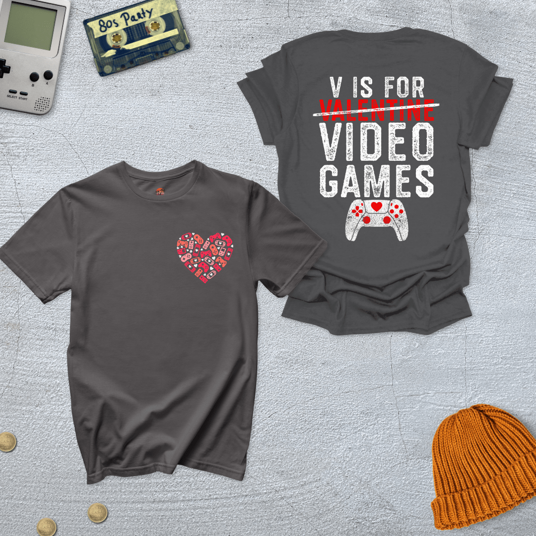 Printify T-Shirt Charcoal / S V for Videogame - Shirt