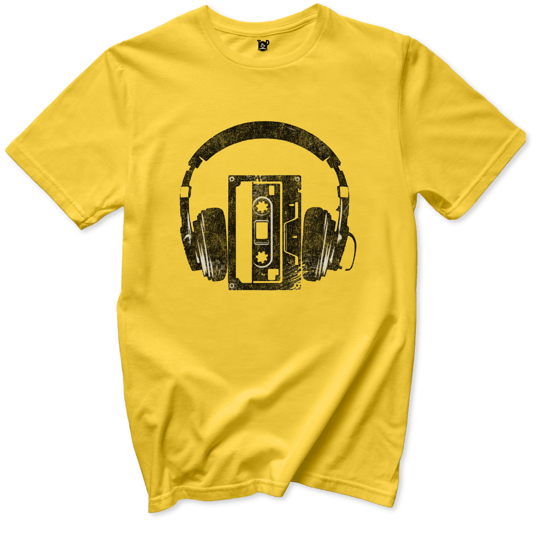 Vintage Cassette Headphone T-Shirt - Throwback Paradise