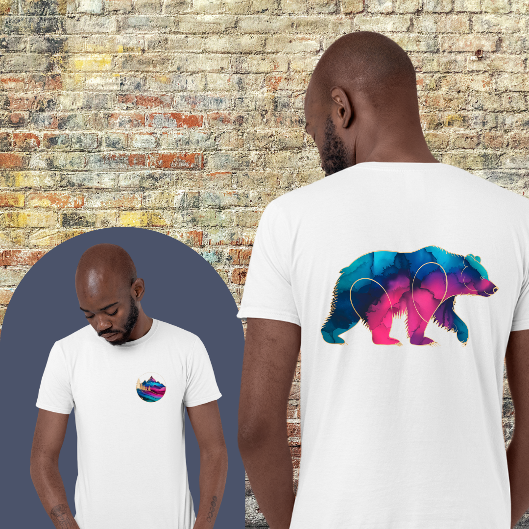 Printify T-Shirt Gradient Grizzly - Shirt