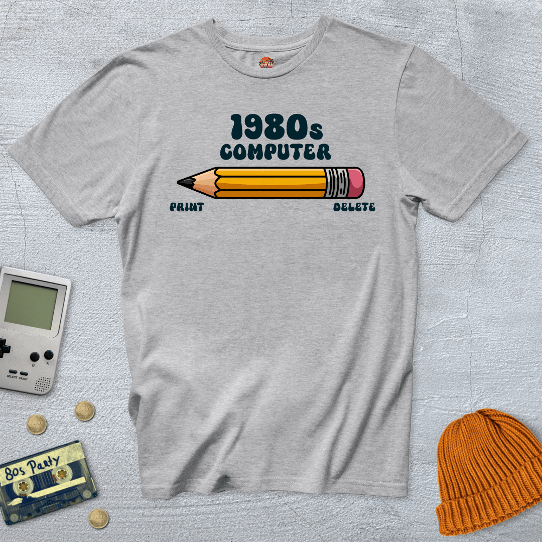Printify T-Shirt Ice Grey / S 1980s Computer - Shirt
