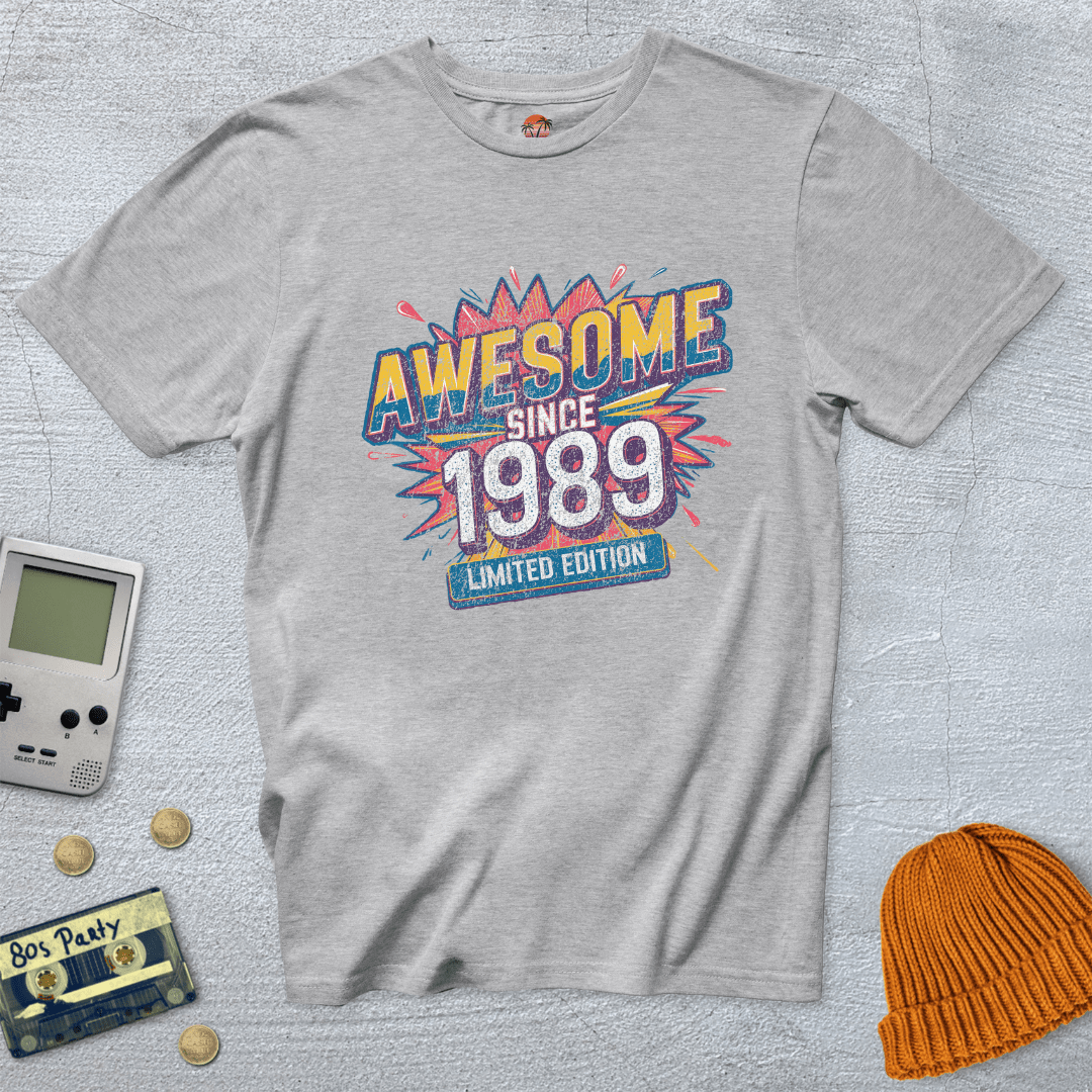 Printify T-Shirt Ice Grey / S Awesome 1989 - Shirt