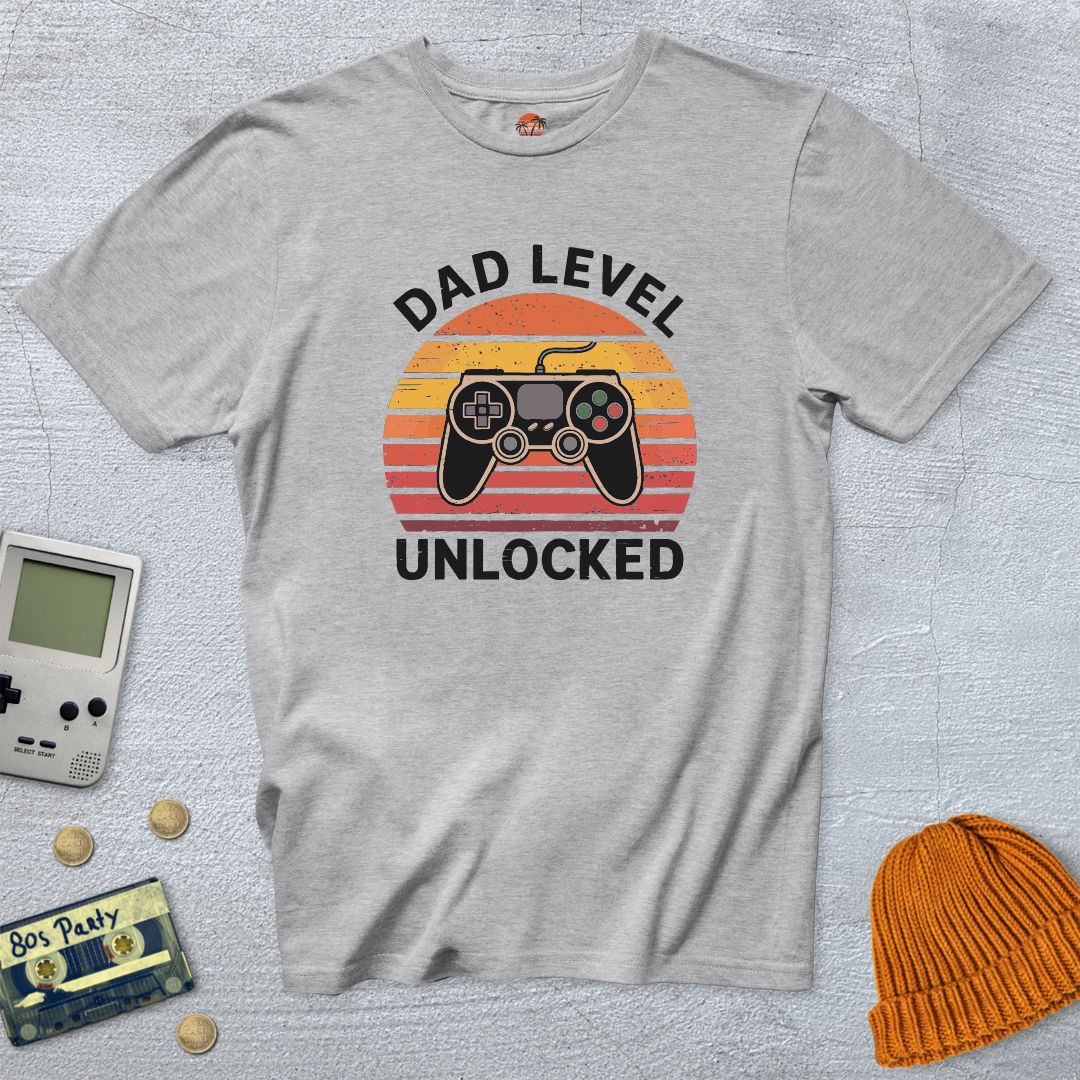 Printify T-Shirt Ice Grey / S Dad Level Unlocked - Shirt