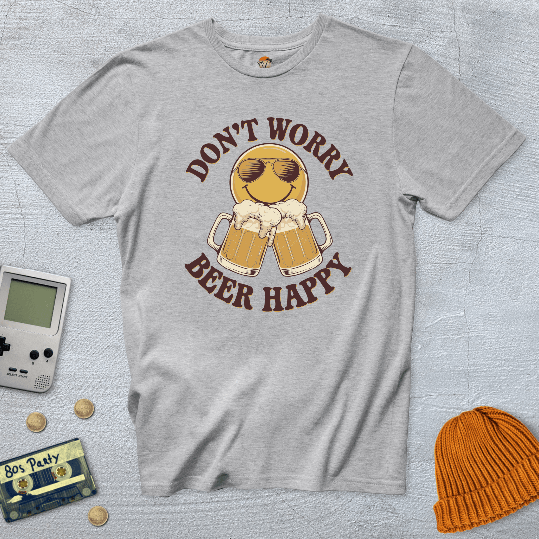 Printify T-Shirt Ice Grey / S Don't Worry Beer Happy - Shirt