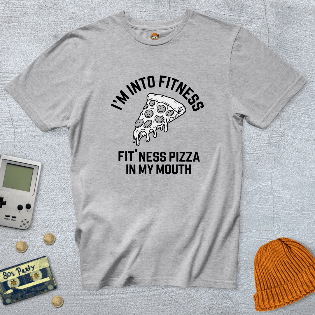 Printify T-Shirt Ice Grey / S Fitness Pizza - Shirt