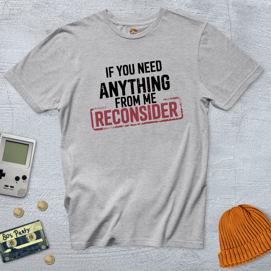 Printify T-Shirt Ice Grey / S Reconsider - Shirt