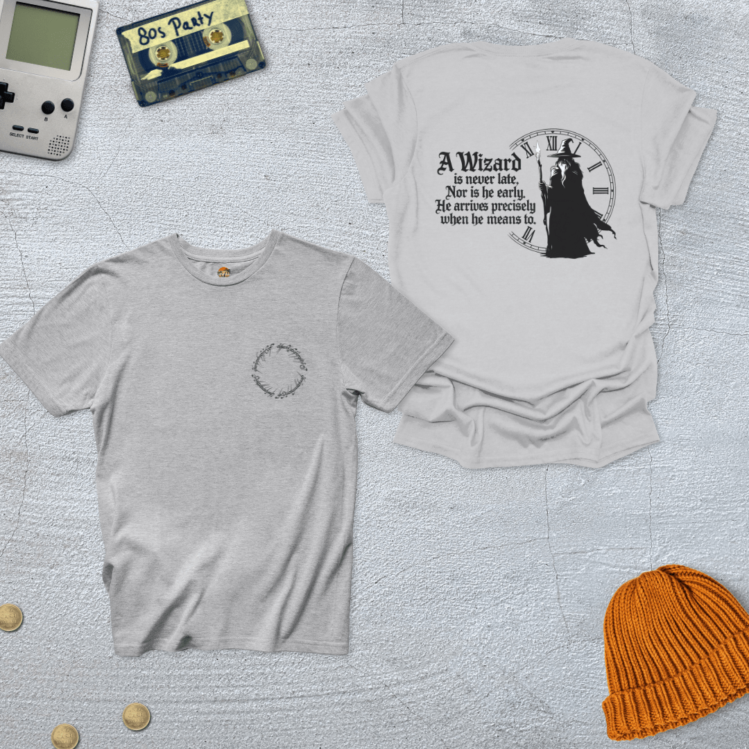 Printify T-Shirt Ice Grey / S Wizard never late - Shirt
