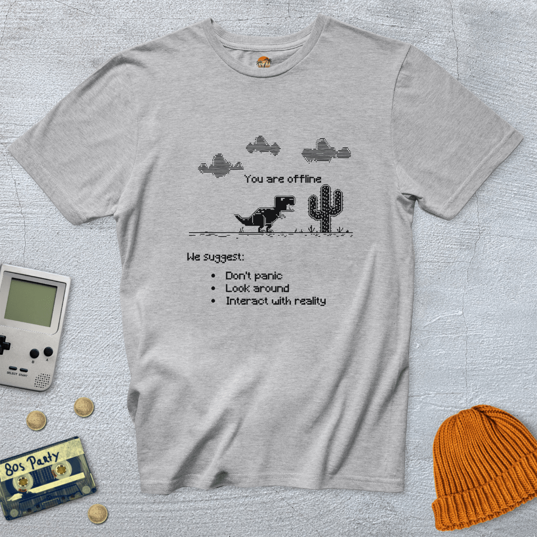 Printify T-Shirt Ice Grey / S You are offline - Shirt