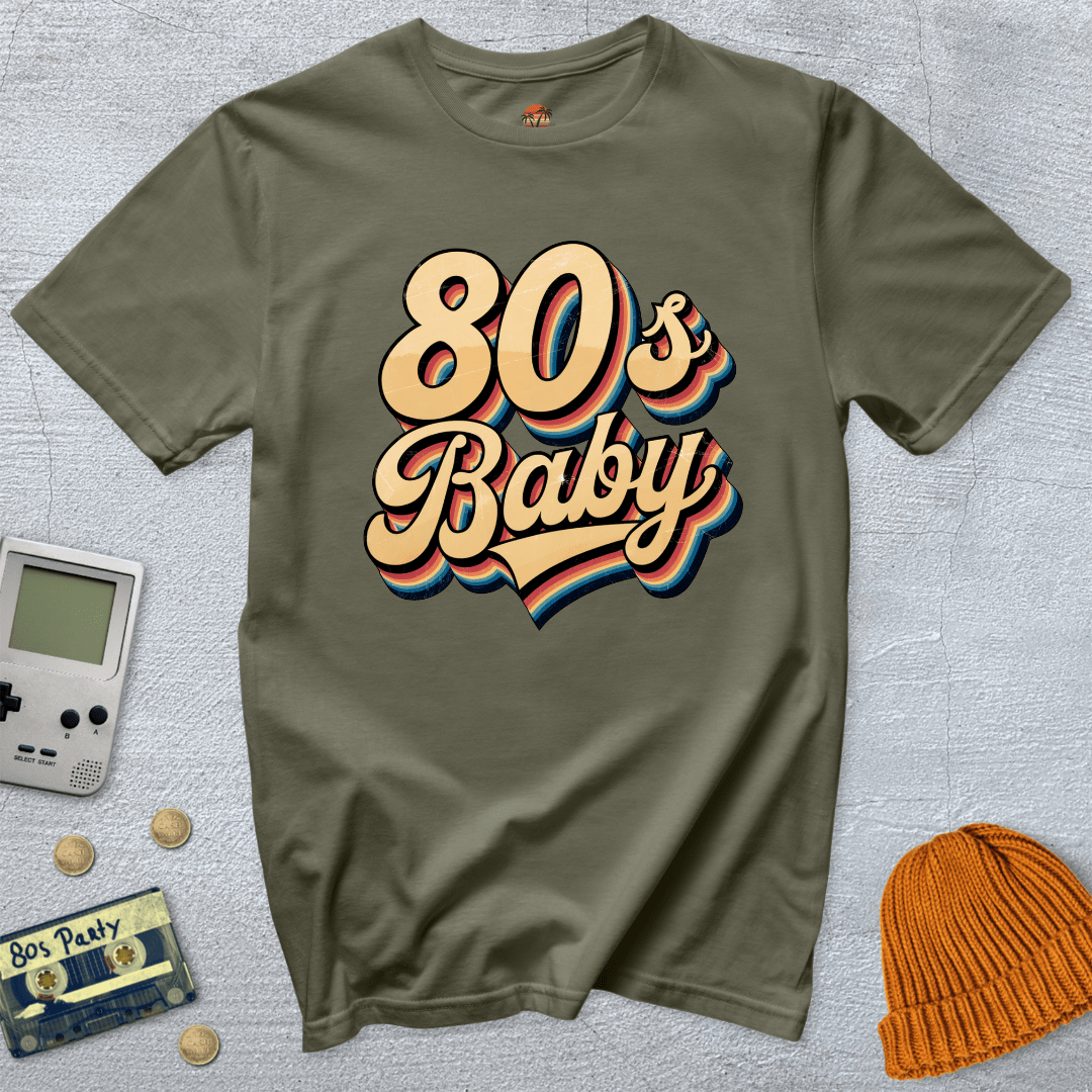 Printify T-Shirt Military Green / S 80s Baby - Shirt