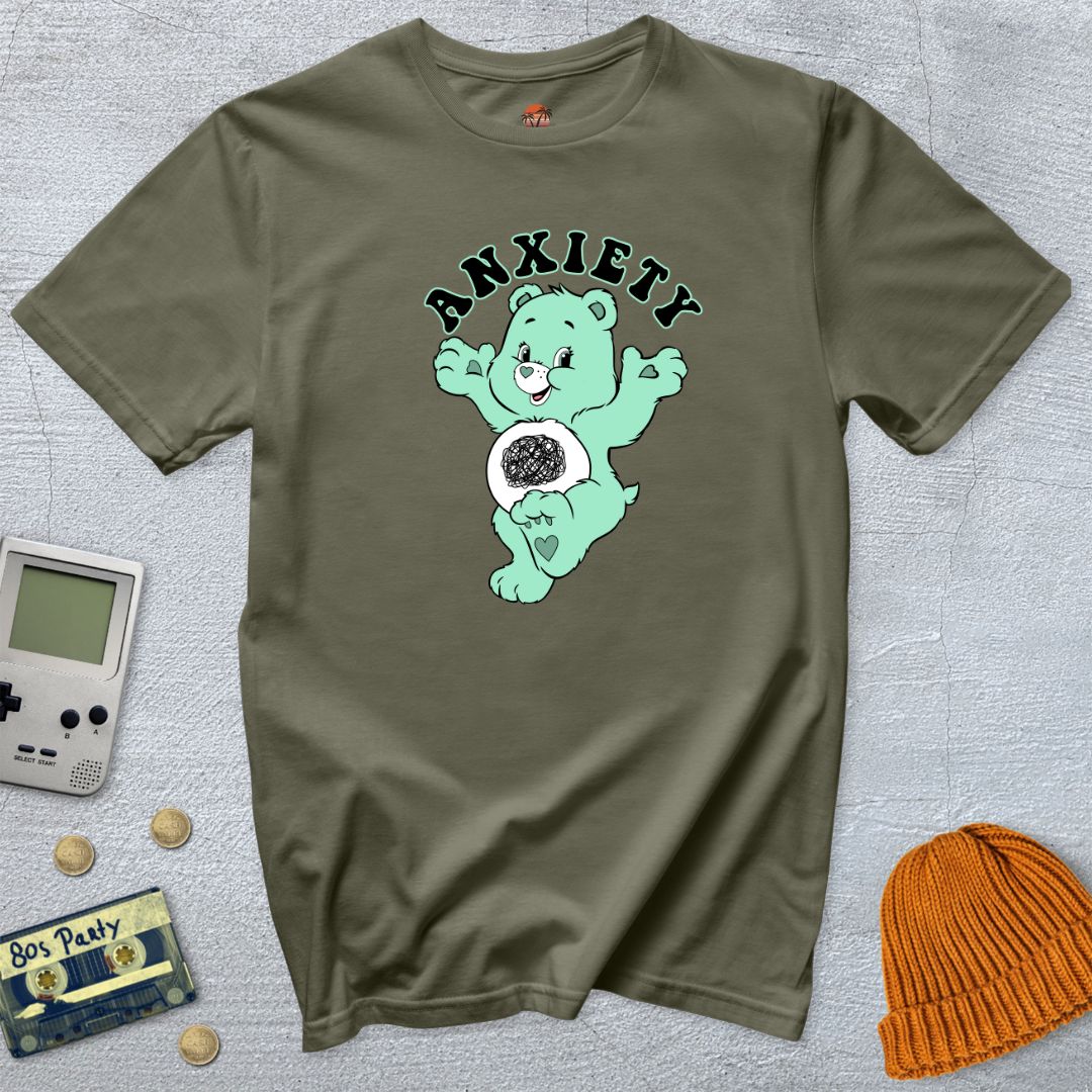 Printify T-Shirt Military Green / S Anxiety Bear - Shirt