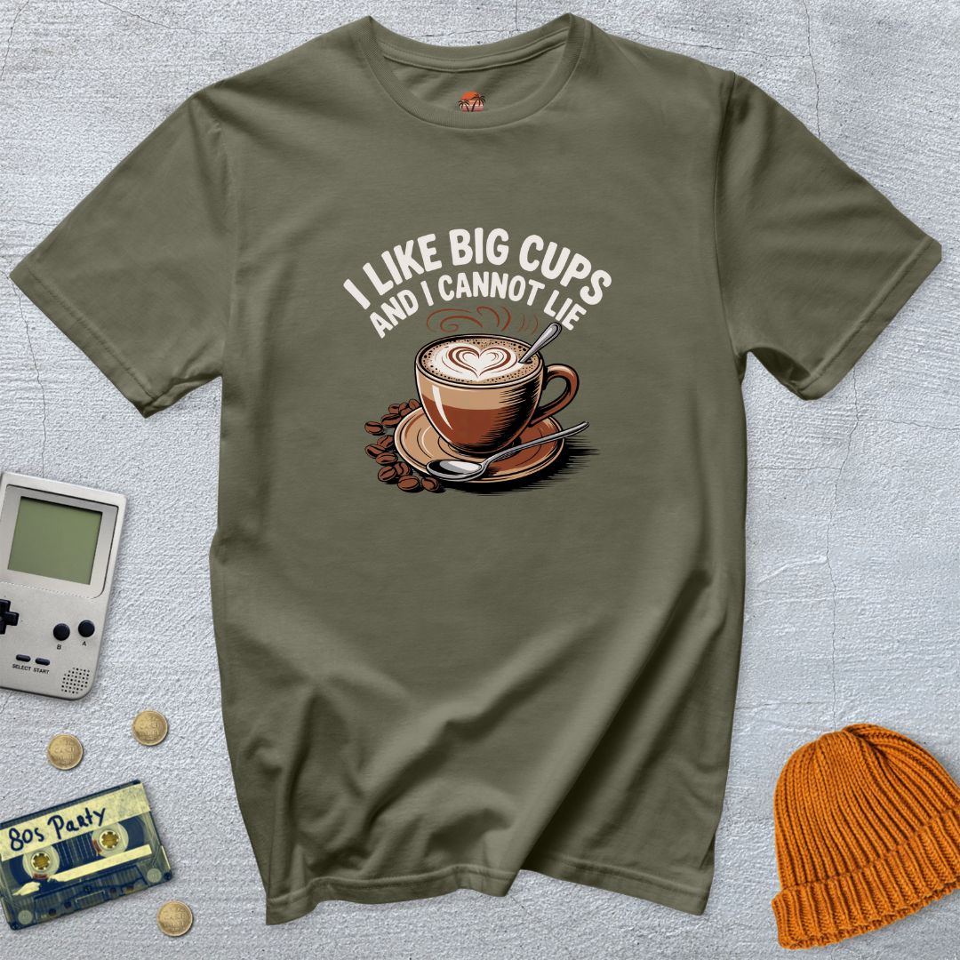Printify T-Shirt Military Green / S Big Cups - Shirt