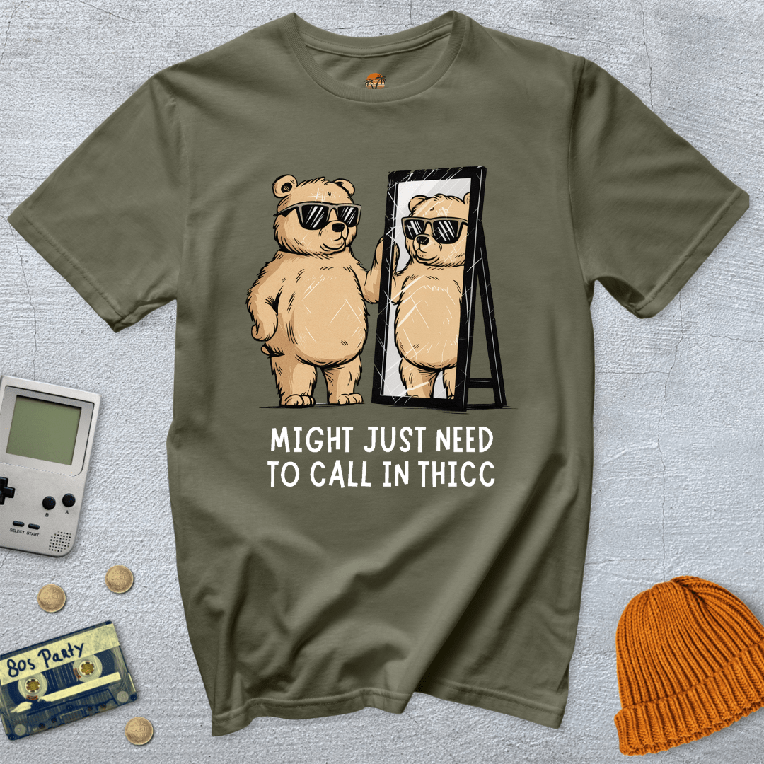 Printify T-Shirt Military Green / S Call in thicc - shirt