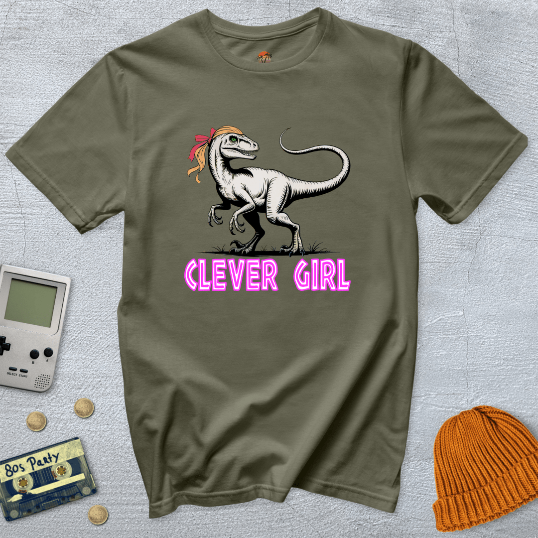 Printify T-Shirt Military Green / S Clever Girl - Shirt