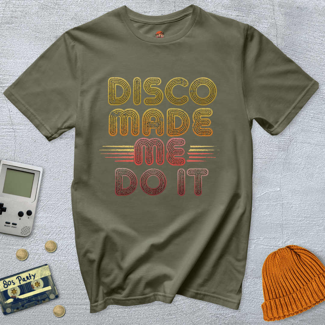 Printify T-Shirt Military Green / S Disco Made Me - Shirt