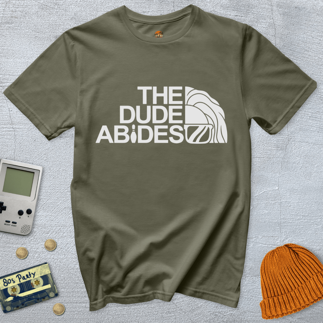 Printify T-Shirt Military Green / S Dude Abides - Shirt