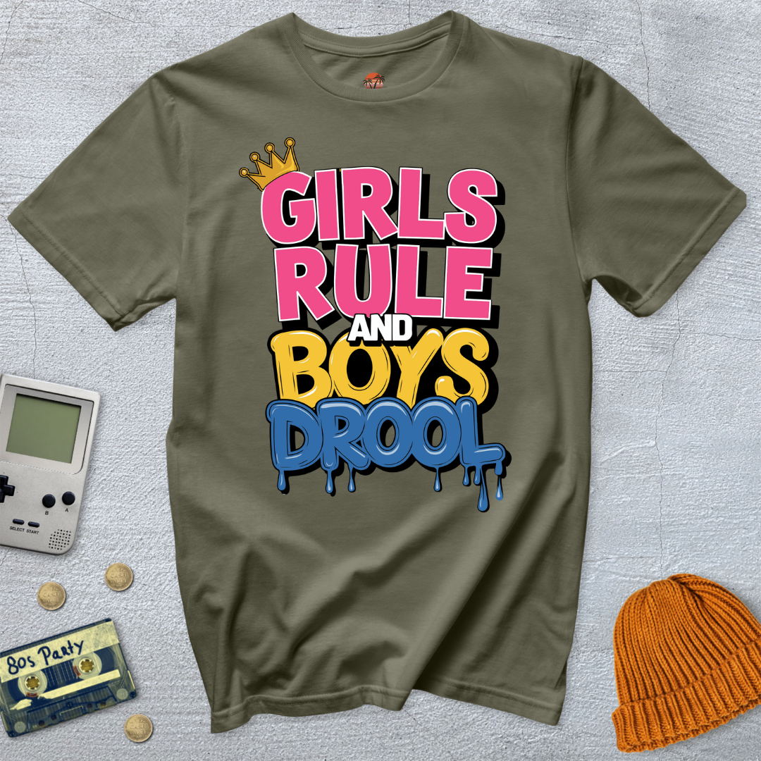 Printify T-Shirt Military Green / S Girls Rule - Shirt