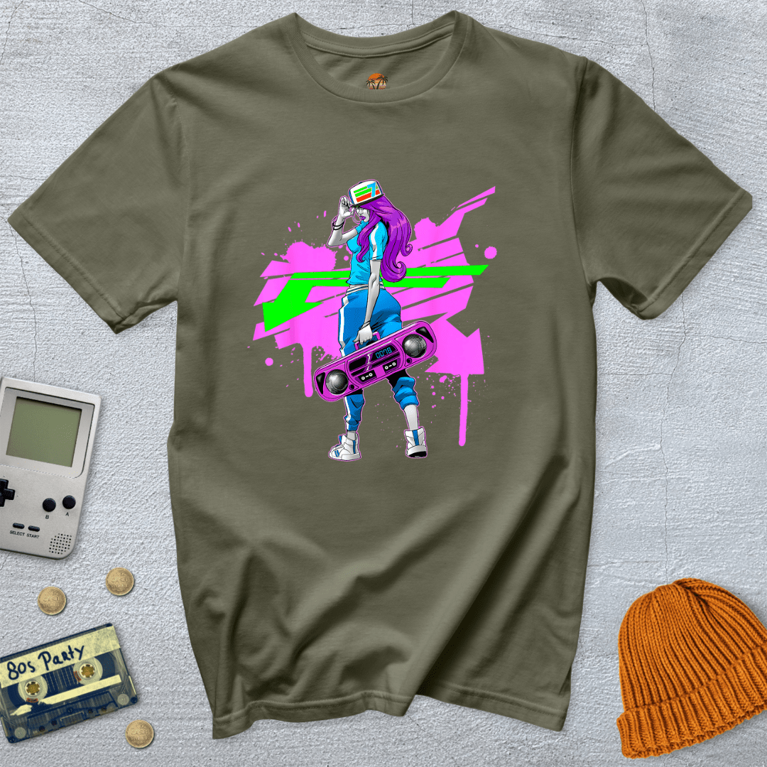Printify T-Shirt Military Green / S Graffiti Girl - Shirt