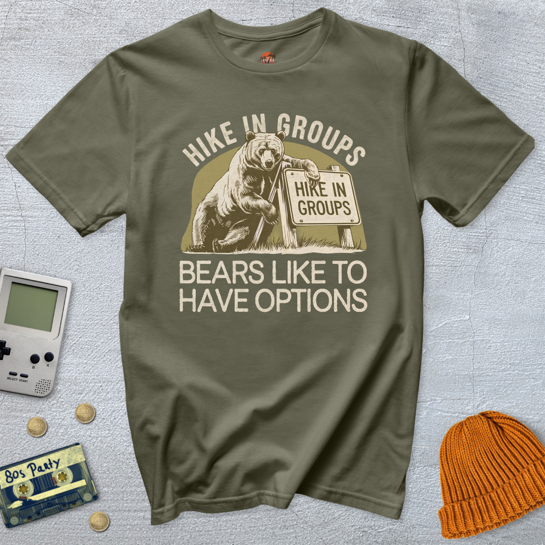 Printify T-Shirt Military Green / S Hike in Groups - Shirt