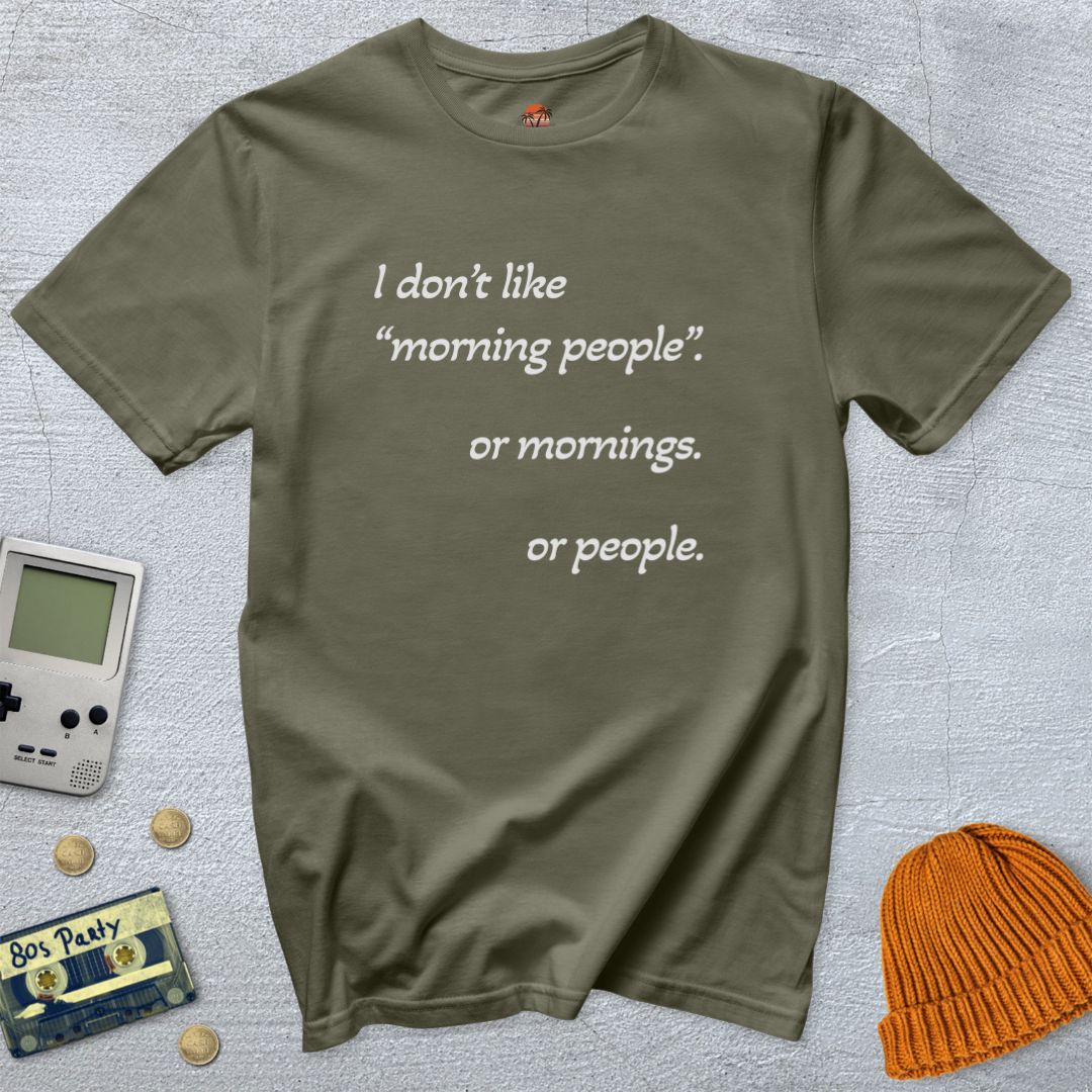 Printify T-Shirt Military Green / S Morning people - Shirt