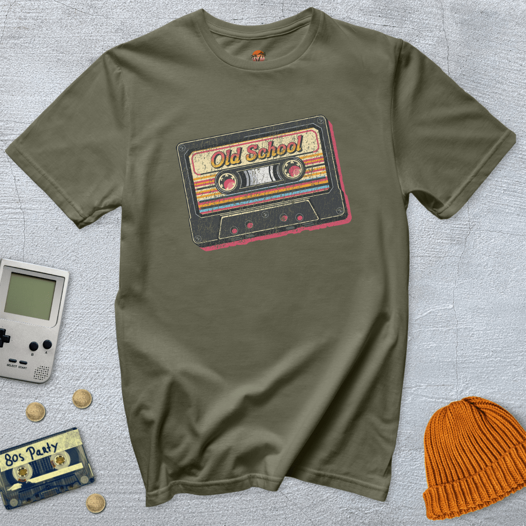 Printify T-Shirt Military Green / S Old School - Shirt