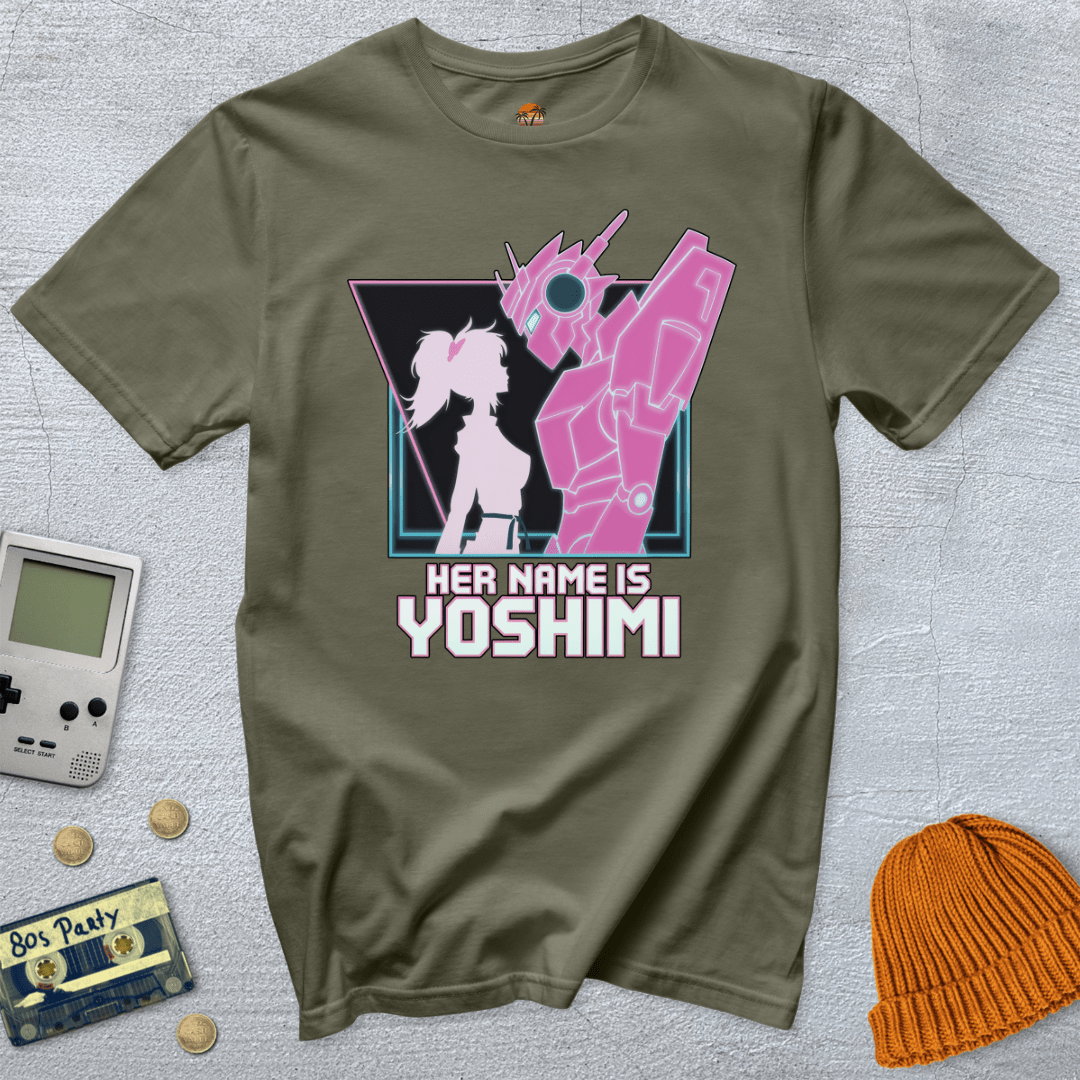 Printify T-Shirt Military Green / S Pink Robots - Shirt