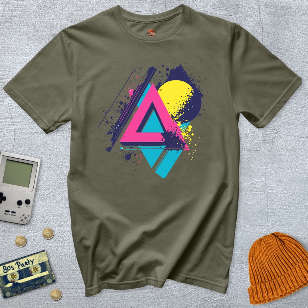 Printify T-Shirt Military Green / S Retro Abstract - Shirt