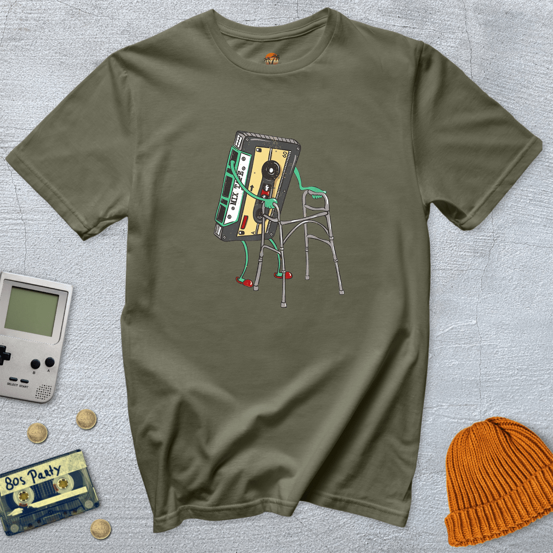 Printify T-Shirt Military Green / S Retro Cassette - Shirt