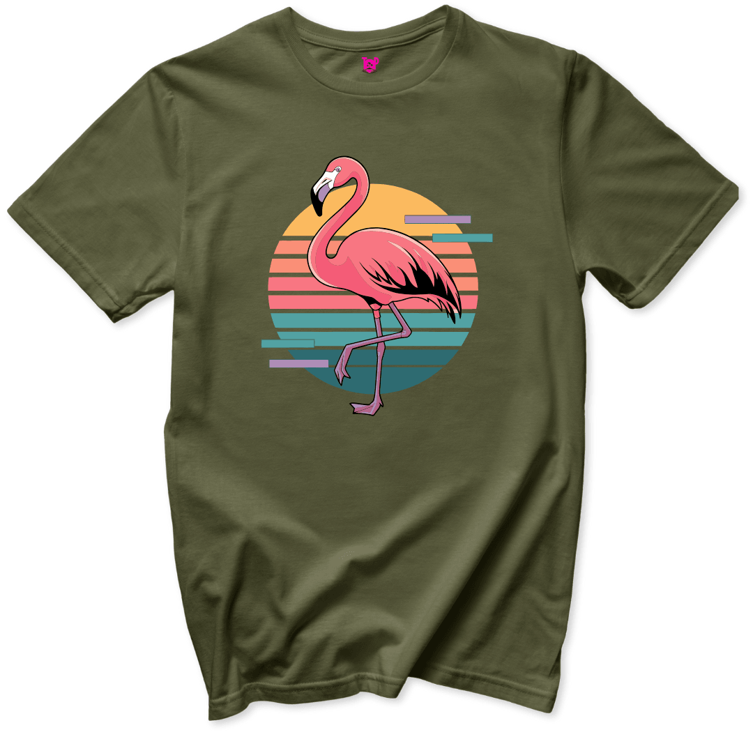 Retro Flamingo T-Shirt - Throwback Paradise