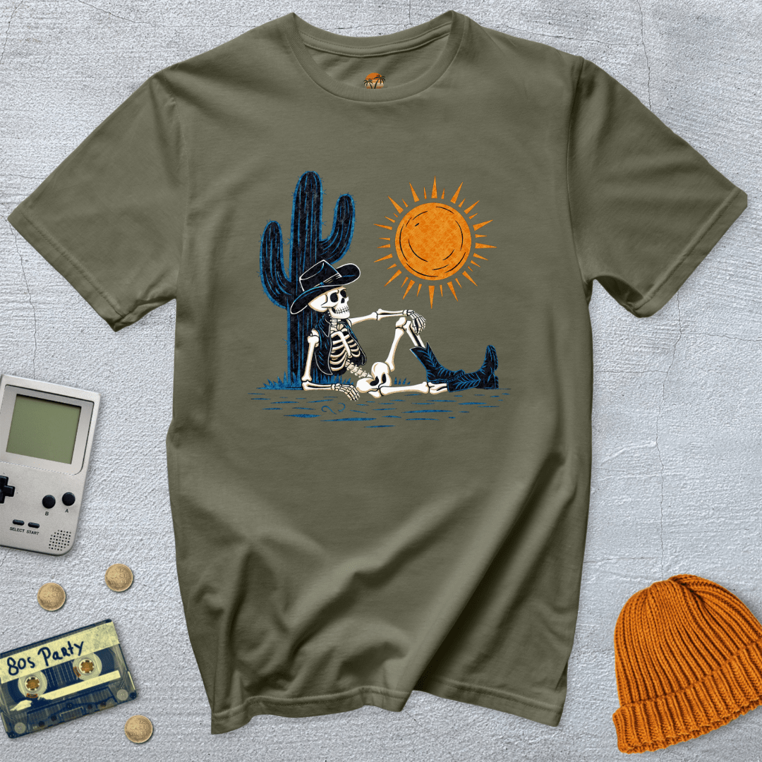 Printify T-Shirt Military Green / S Skeleton - Shirt