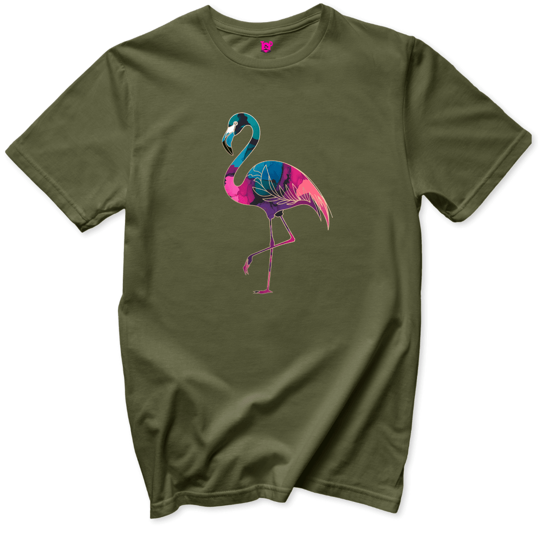 Vibrant Flamingo T-Shirt - Throwback Paradise