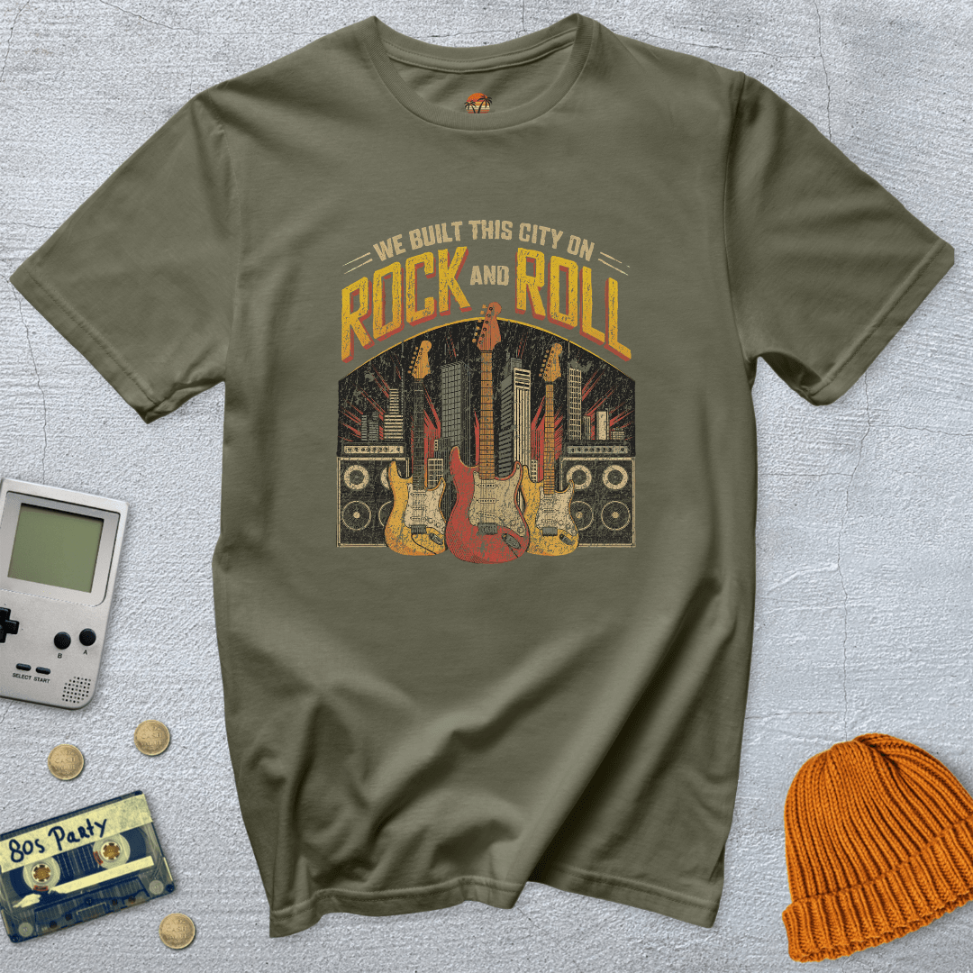 Printify T-Shirt Military Green / S We built this city - Shirt