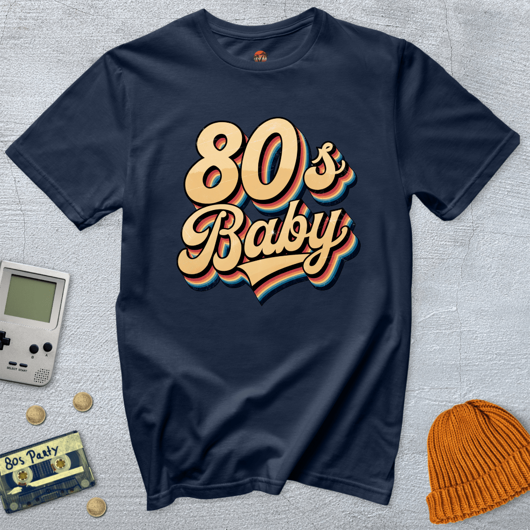 Printify T-Shirt Navy / S 80s Baby - Shirt