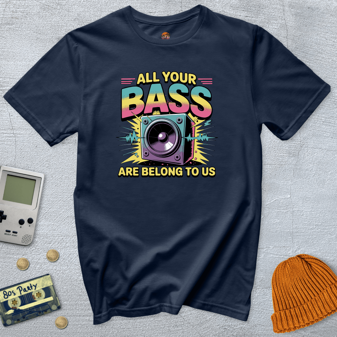 Printify T-Shirt Navy / S All your bass - Shirt