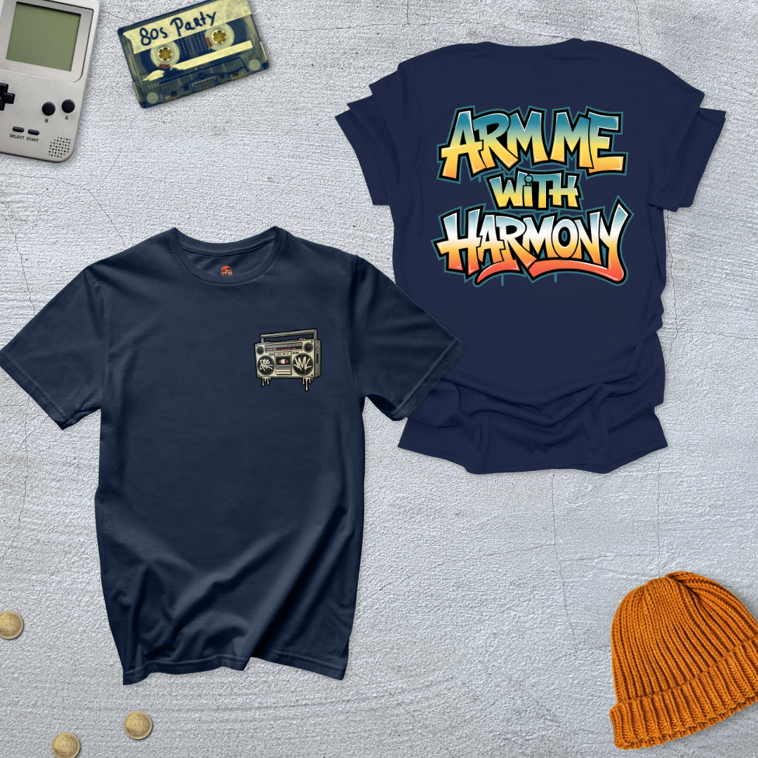 Printify T-Shirt Navy / S Arm me with Harmony - Shirt