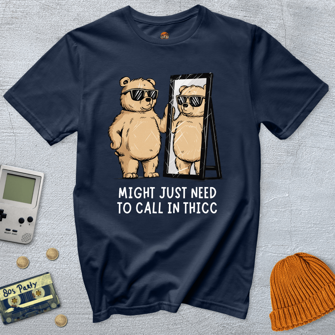 Printify T-Shirt Navy / S Call in thicc - shirt