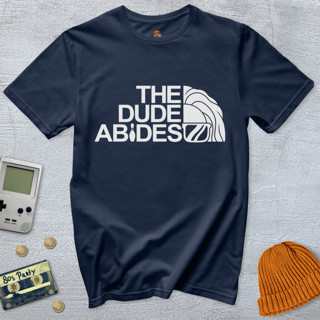 Printify T-Shirt Navy / S Dude Abides - Shirt