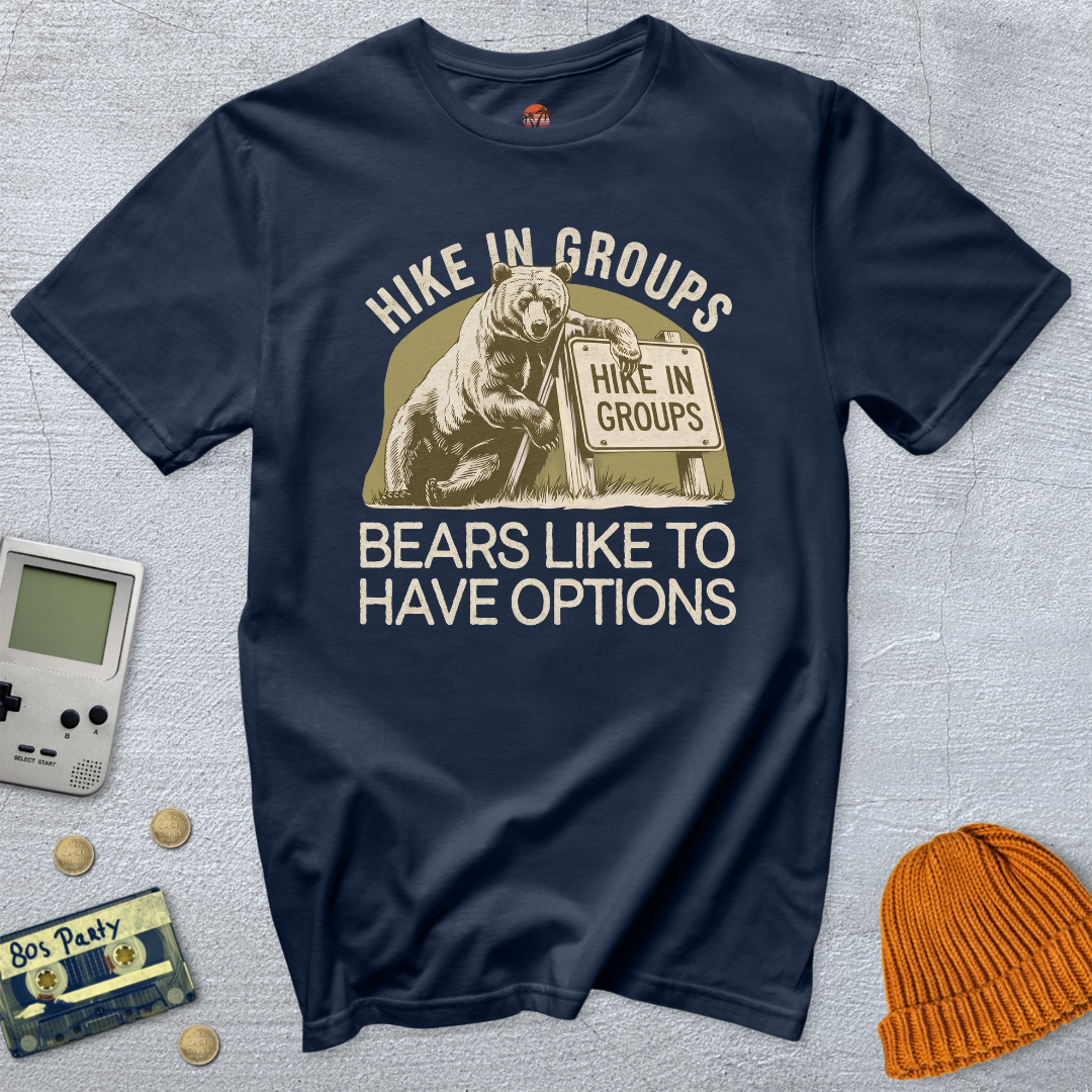 Printify T-Shirt Navy / S Hike in Groups - Shirt