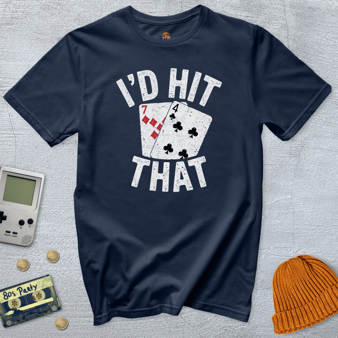 Printify T-Shirt Navy / S Hit That - Shirt