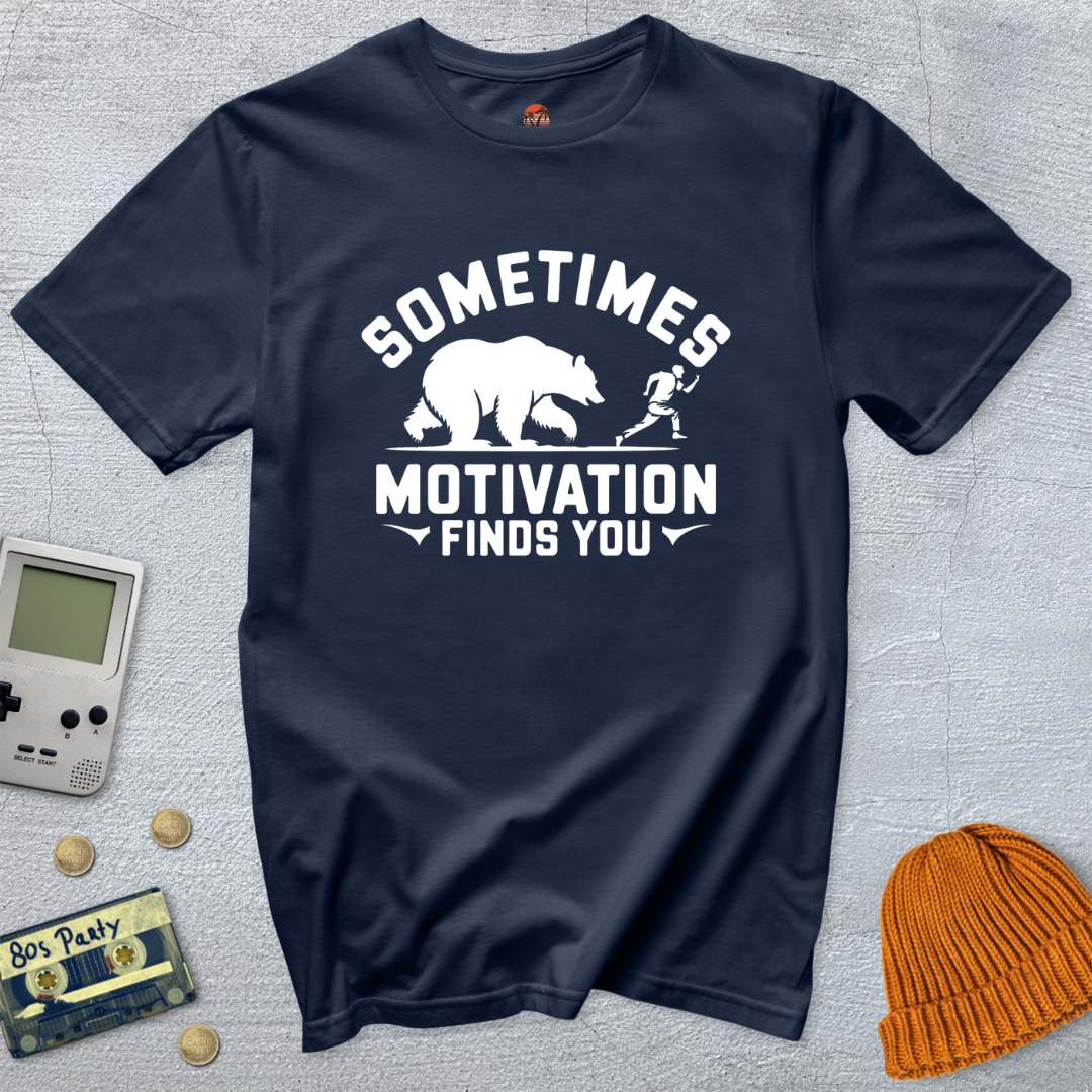 Printify T-Shirt Navy / S Motivation Finds You - Shirt