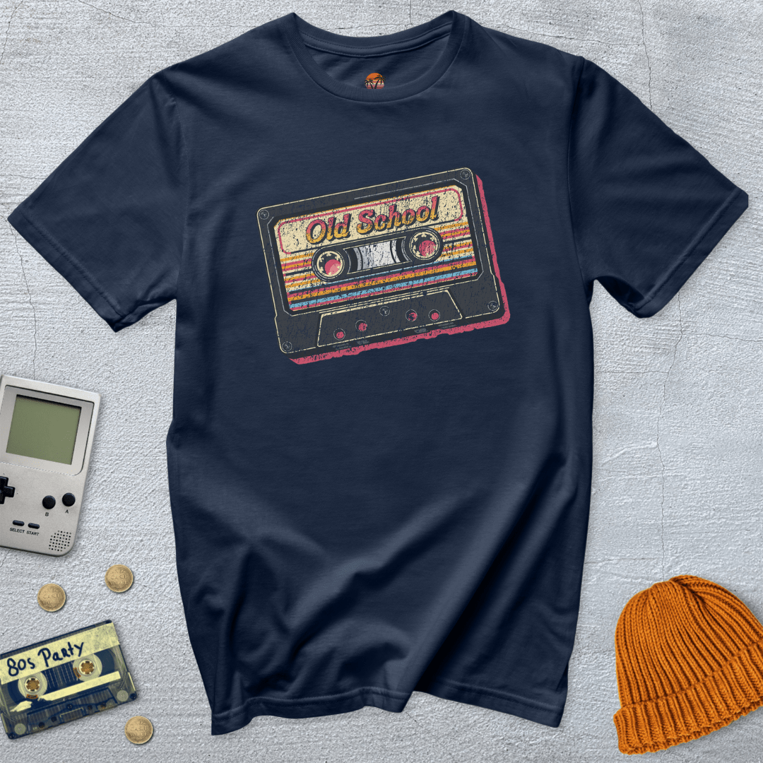 Printify T-Shirt Navy / S Old School - Shirt