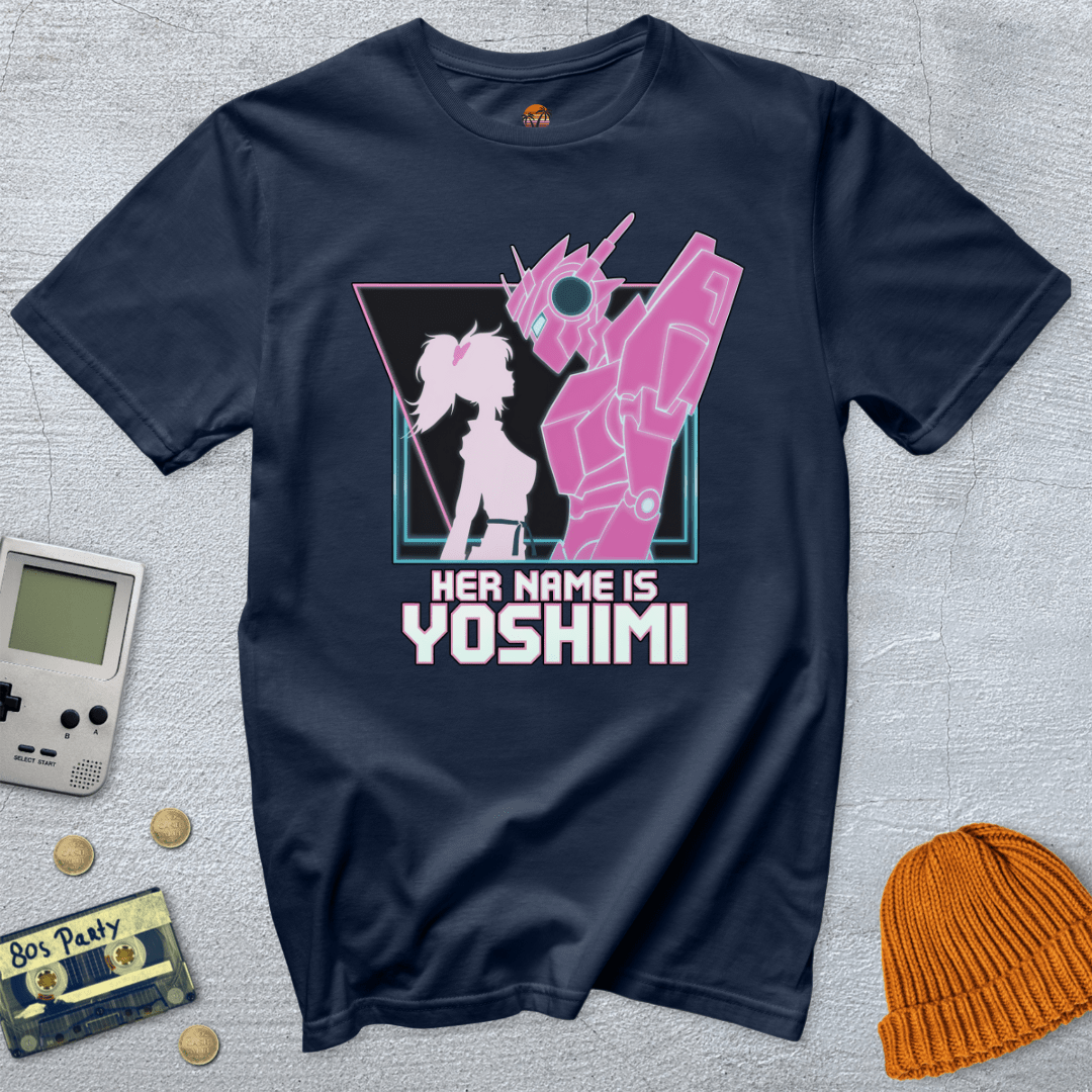 Printify T-Shirt Navy / S Pink Robots - Shirt